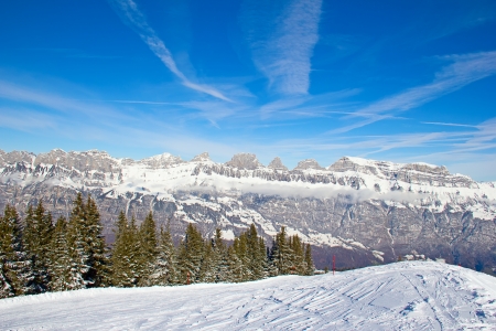Winter in the swiss alps, Switzerlandの写真素材
