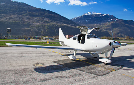 small training aircraft on the airfield
