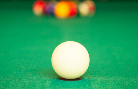 Set of pool balls ready to start the gameの写真素材