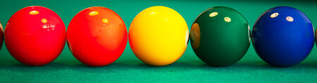 Set of pool balls ready to start the gameの写真素材