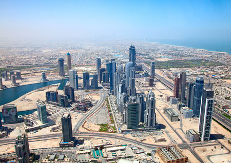 DUBAI, UAE - APRIL 27: Downtown Burj Dubai April 27, 2014 in Dubai, United Arab Emirates. Dubai is biggest city of UAE and one of the most important financial centers of the Middle East economyのeditorial素材