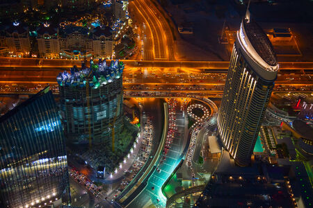 DUBAI, UAE - APRIL 27: Downtown Burj Dubai April 27, 2014 in Dubai, United Arab Emirates. Dubai is biggest city of UAE and one of the most important financial centers of the Middle East economyのeditorial素材
