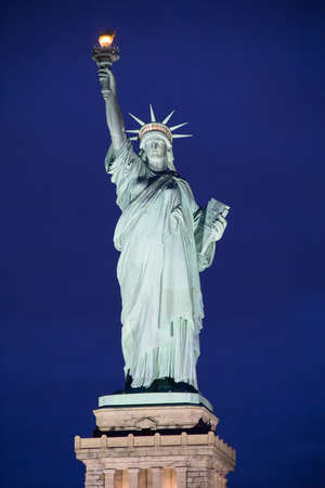 Statue of Liberty after sunsetの写真素材