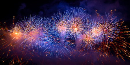 Firework in the dark skyの写真素材