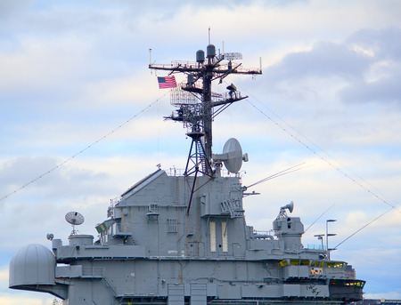 Frament of the eqipment of the US Navy battle shipの写真素材