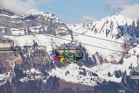 Winter in the swiss alps, Switzerlandの写真素材