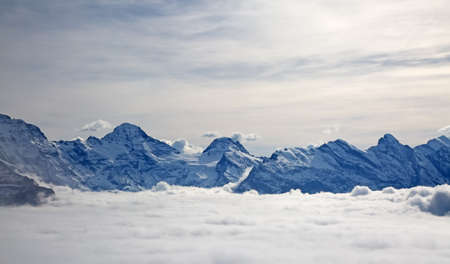 Winter landscape in the Jungfrau regionの写真素材