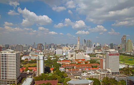 BANGKOK, THAILAND - NOVEMBER, 2015: Aerial view of Bangkok Centeral Plaza. Central Plaza is financial and commericial center of the city and intersection of important transportation routesのeditorial素材