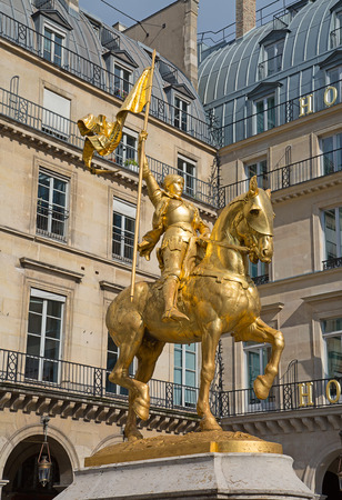 Statue of famous Jeanne d'Arc in Paris, Franceのeditorial素材