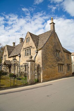 Ancient village Lower Slaughter in the Cotswolds region