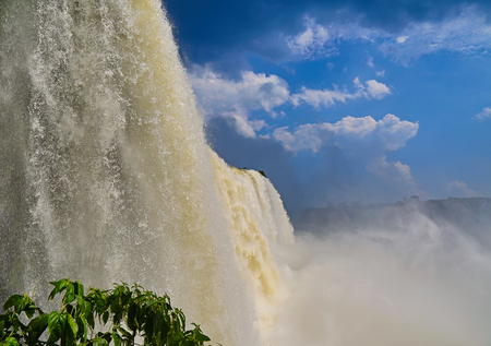 Famous Iguazu falls on the border between Argentina and Brazilの写真素材