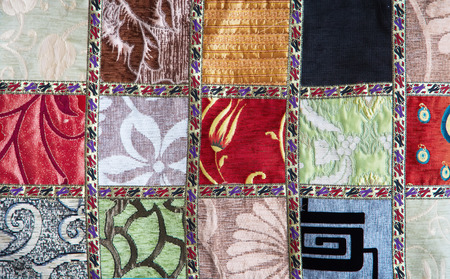 Colorful crazy quilt on the arabian market