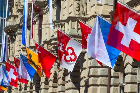 Swiss National Day on August 1 in Zurich, Switzerland.の写真素材