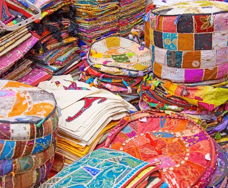 Colorful crazy quilt on the arabian marketの写真素材