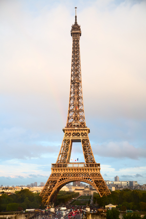Eiffel tower on a rainy dayの写真素材
