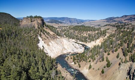 Calcite springs area of the Yellowstone National Park, Wyoming, USAの写真素材