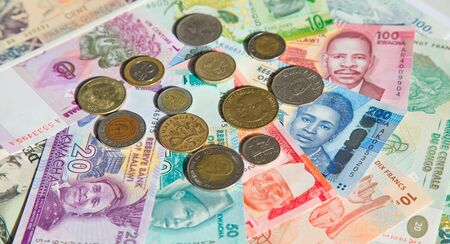 Variety of the African banknotesの写真素材