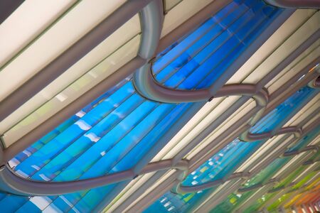Chicago, IL, USA - September 24, 2016: Underground passage connecting terminals of the Chicago O'Hare airportのeditorial素材