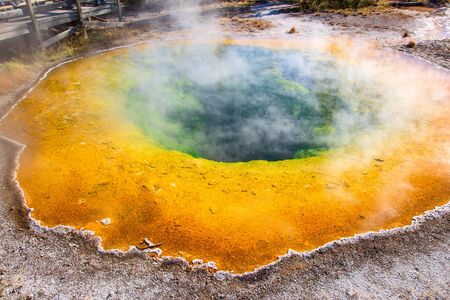 Colorful hot water pool in the Yellowstone National park, USAの写真素材