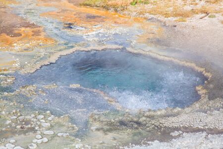 Colorful hot water pool in the Yellowstone National park, USAの写真素材