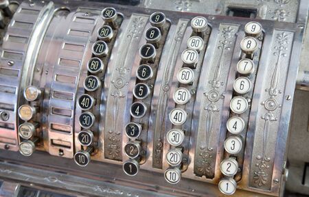 Ancient mechanical cash register machine
