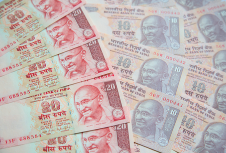 Collection of the Indian banknotesの写真素材