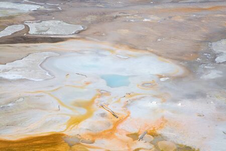 Norris geyser basin in the Yellowstone National park, USAの写真素材