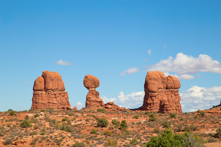 Famous Balancing rock in the Arches National park, Utah, USAの写真素材
