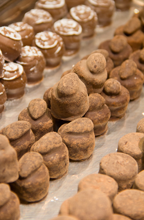 Variety of hand made swiss chocolateの写真素材