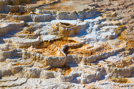 Mammoth hot springs in the Yellowstone National Park, Wyoming, USAのeditorial素材