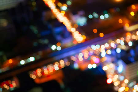 Night lights of the Bangkok cityの写真素材
