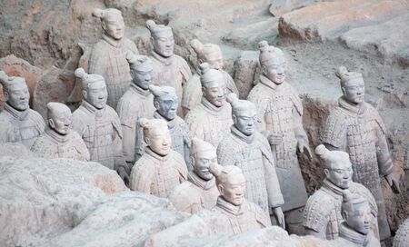 Famous Terracotta Army in Xi'an, China. The mausoleum of Qin Shi Huang, the first Emperor of China...