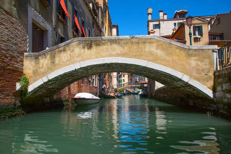 Streets of the ancient city Venice, Italyの写真素材