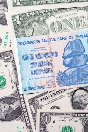 Banknotes of Zimbabwe after hyperinflationの写真素材