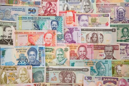 Variety of the African banknotesの写真素材