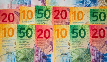 Collection of the new swiss banknotes (issued in 2017)