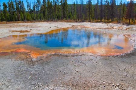 Black sands geyser basin in the Yellowstone National park, USAの写真素材