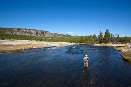 Black sands geyser basin in the Yellowstone National park, USAの写真素材