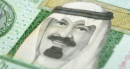 Collection of Saudi Arabia Riyal banknotesの写真素材