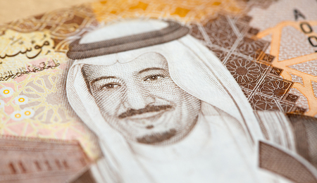 Collection of Saudi Arabia Riyal banknotesの写真素材