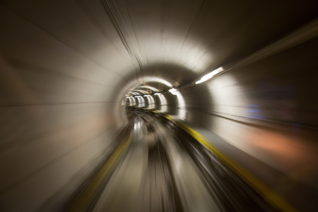 Going trough the underground tunnel (Zurich airport)の写真素材