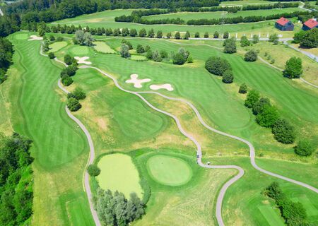 green grass of the golf course