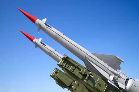 Soviet surface-to-air anti aircraft systems on the military exhibitionの写真素材