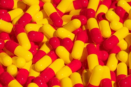 Collection of the colorful capsules with medicinesの写真素材