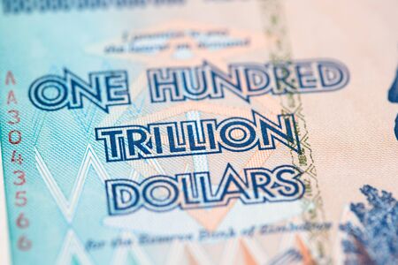 Banknotes of Zimbabwe after hyperinflationの写真素材