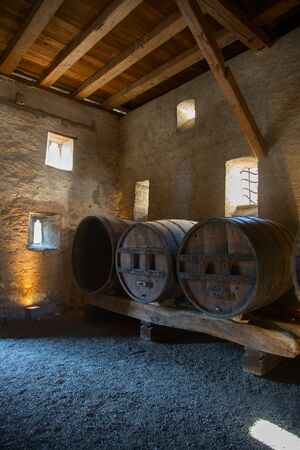 Wine cellar of the St. George monastery in Stein-Am-Rhein (medieval city near Shaffhausen,...