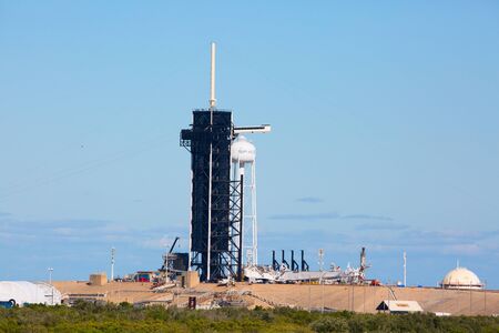 KENNEDY SPACE CENTER, FLORIDA, USA - DECEMBER 2, 2019: NASA Launch site LC-39A at Kennedy Space Center. The LC-39A is used by SpaceX for Falcon 9 and Falcon Heavy launchesのeditorial素材