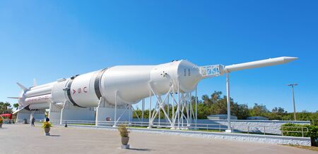KENNEDY SPACE CENTER, FLORIDA, USA - DECEMBER 2, 2019: Rocket garden exhibition at the visitor complex of Kennedy Space Centerのeditorial素材
