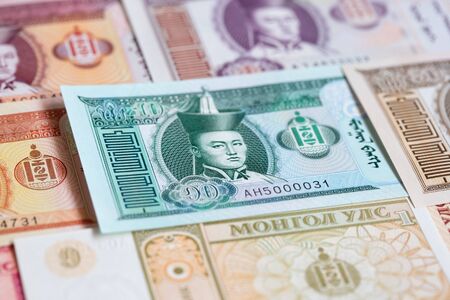 Banknotes of the Mongoliaの写真素材