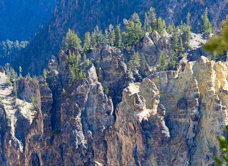 Waterfall and canyon in the Yellowstone National Park, Wyoming, USA